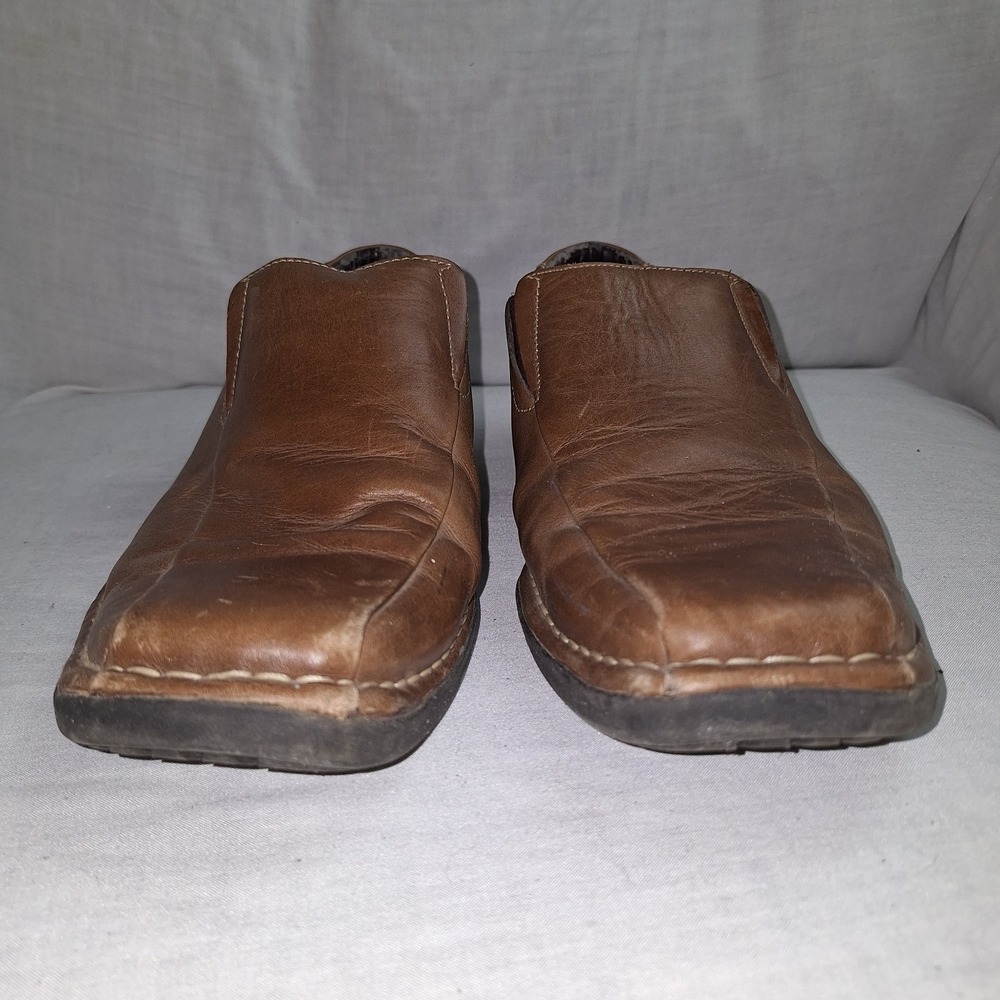 Kenneth Cole Reaction Shoes Loafers Men's 12M Slip-On Brown Leather Square Toe - Picture 2 of 13